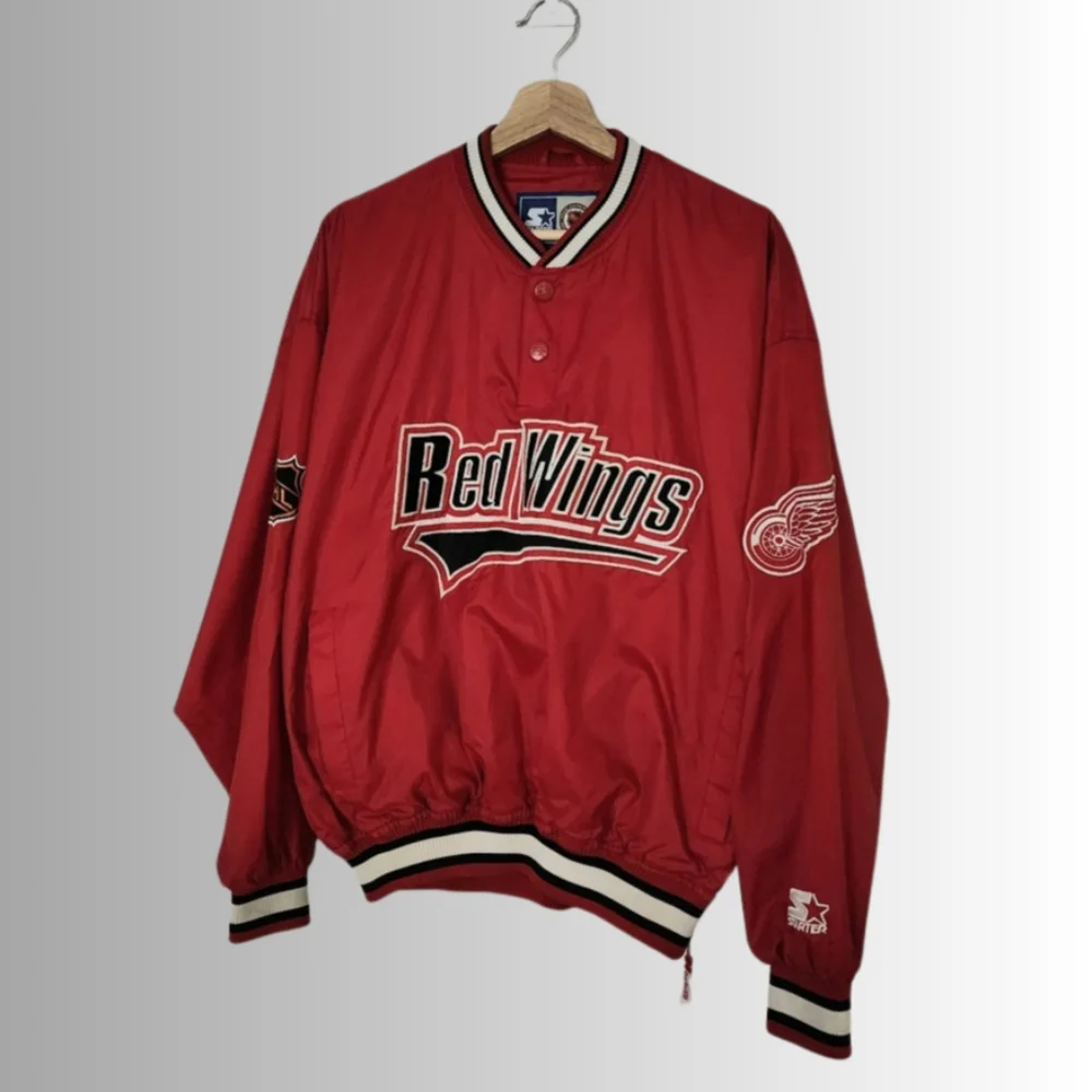 Vintage x 90s STARTER NHL Detroit Red Wings Pullover Sweatshirt - Picture 4 of 7